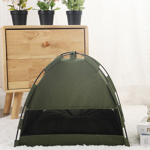 Cat Tent Cooling Mat  Dog House Pet Sofa Camping Dog Bed With Cushion